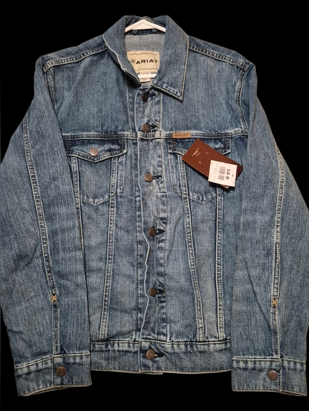 ARIAT SZ LG NWT Dark Wash Denim Jean Jacket